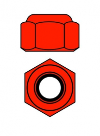 Hliníkové Nylon STOP matice M4 – červené – 10 ks