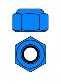 Hliníkové Nylon STOP matice M4 – modré – 10 ks