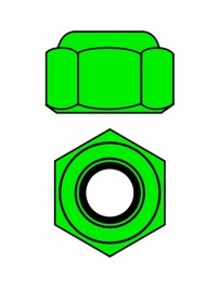 Hliníkové Nylon STOP matice M4 – zelené – 10 ks