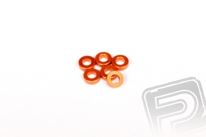 Hliníkové podložky 2x6mm oranžové (6 ks.)