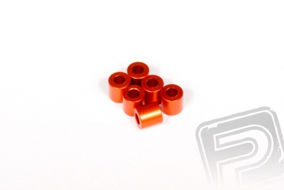 Hliníkové podložky 6x6mm oranžové (6 ks.)
