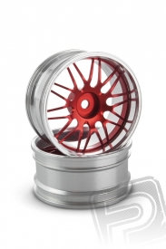 Hliníkový disk 10 paprskov, offset 6 mm - červená farba (2 ks)