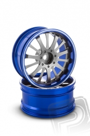 Hliníkový disk 14 lúčov, offset 9 mm - modrá farba (2 ks)