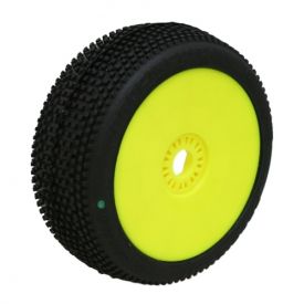 HOT DICES (soft/zelená zmes) Off-Road 1 : 8 Buggy gumy nalep. na žltých disk. (2 ks)