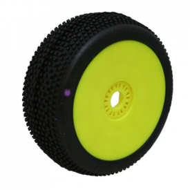 HOT DICES (super soft/fialová zmes) Off-Road 1 : 8 Buggy gumy nalep. na žltých disk. (2 ks)