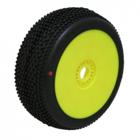 HOT DICES (Xtreme/červená zmes) Off-Road 1 : 8 Buggy gumy nalep. na žltých disk. (2 ks)