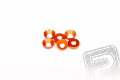 Kónická podložka 3x6.9x2mm - oranžové (6 ks.)