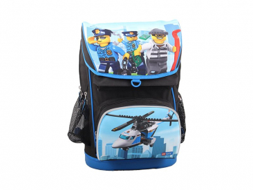 LEGO školská aktovka Maxi, 2-dielna súprava – CITY Police Chopper
