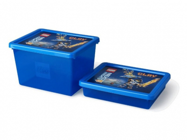 LEGO úložný box 18 L – Nexo Knights transparentný modrý