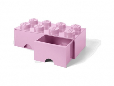 LEGO úložný box so zásuvkami  250x500x180mm – svetloružový