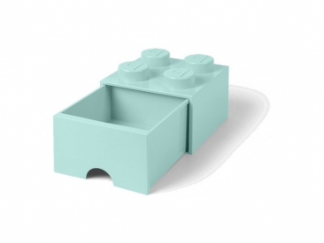 LEGO úložný box so zásuvkou 250x250x180mm – aqua
