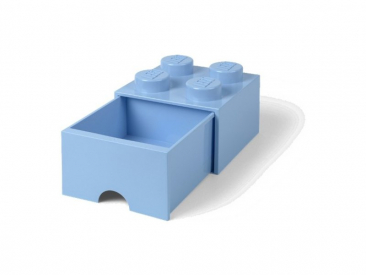 LEGO úložný box so zásuvkou 250x250x180mm – svetlomodrý