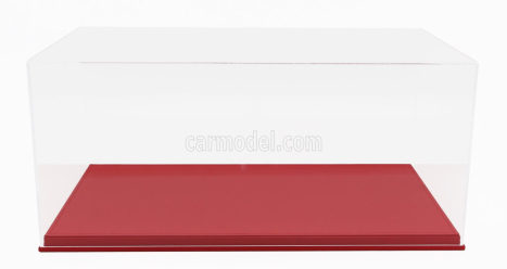 Luxbox Vetrina vitrína Base In Ecopelle Rossa - Synthetic Leather Base Red - Lungh.lenght 45.8 Cm X Largh.width 25.1 Cm X Alt.height 20.6 Cm (altezza Interna Cm 18.5) 1:12 Red