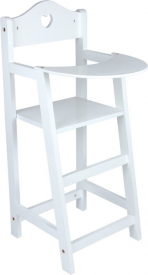 Malá drevená stolička pre bábiky biela