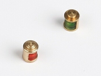 Mosadzné pozičné lampy červené / zelené - 5x7mm - 2 ks.