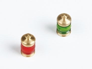 Mosadzné pozičné lampy červené / zelené - 8x14,5mm - 2 ks.