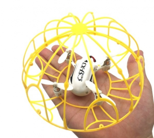 RC dron v klietke Photon Spirit, žltá