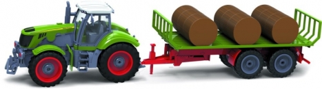 RC traktor 1:28 s prívesom na balíkmi