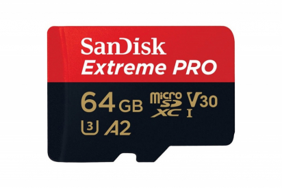 SanDisk MicroSDXC 64 GB Extreme PRO A2 UHS-I (V30) U3 + SD adaptér