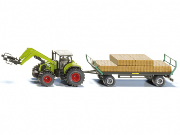 SIKU Farmer – traktor s balíkovacím nadstavcom a vlečkou 1:50