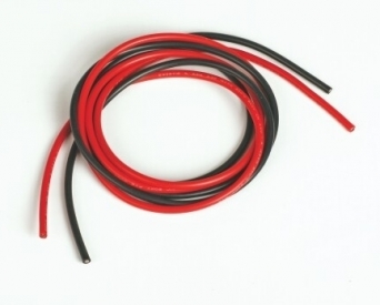 Silikónový kábel 2,0qmm, 14AWG, 2x1 meter, čierny a červený