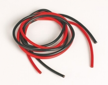 Silikónový kábel 3,3qmm, 12AWG, 2x1 meter, čierny a červený