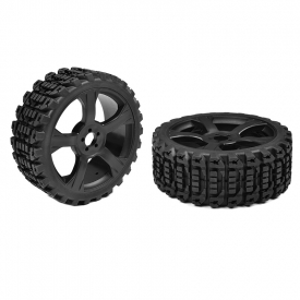 Terénne pneumatiky pre 1/8 buggy - Xprit - Nízky profil - lepené na čiernych ráfikoch - 1 pár