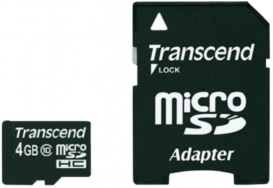 Transcend Micro SDHC 4GB Class 10 + adaptér