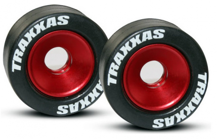 Traxxas hliníkové koleso oporných koliesok (Wheelie) červené (2)