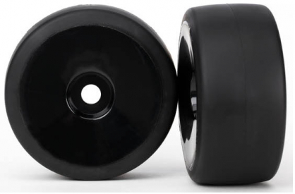 Traxxas koleso, disk čierny, pneu slick (2) (predné)