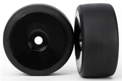 Traxxas koleso, disk čierny, pneu slick (2) (zadné)
