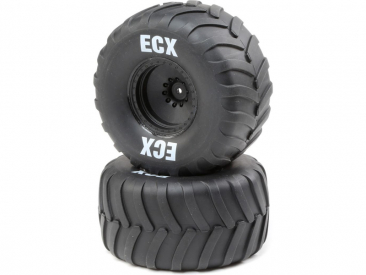 ECX koleso s pneu, čierny disk (2): Amp Crush