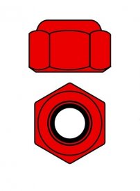 Hliníkové Nylon STOP matice M2 – červené – 10 ks