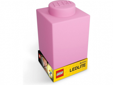 LEGO nočná lampička Silikónová kocka ružová