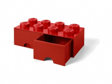 LEGO úložný box so zásuvkami 250x500x180mm – červený