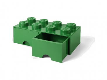 LEGO úložný box so zásuvkami 250x500x180mm – tmavozelený