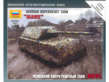 Zvezda Snap Kit nemecký superťažký tank Maus (1:100)