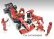 Americké diorámy Figúrky F1 Set 2 2022 - Dioráma Pit-stop Set 7 X Meccanici - Mechanics - With Decals 1:43 Red