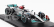 Bburago Mercedes gp F1 W13e Team Mercedes-amg Petronas F1 N 63 Sezóna 2022 George Russel - s prilbou a plastovou vitrínou 1:43 Strieborno-zelená
