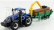 Bburago New holland T7.315 Tractor + Tree Forwarder And Wood 1:50 modro-zelená