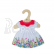 Bigjigs Toys Biele kvetinové šaty s červeným golierom pre bábiku 28 cm