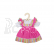 Bigjigs Toys Ružové šaty s pruhovaným lemovaním pre bábiku 28 cm