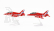 Corgi Sada lietadiel 2x Red Arrows Hawk Raf Kráľovské letectvo 2019 1:100 červená