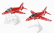 Corgi Sada lietadiel 2x Red Arrows Hawk Raf Kráľovské letectvo 2019 1:100 červená