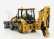 Dm-models Caterpillar Cat432f2 Ruspa Gommata Con Escavatore - Exkavátor a škrabací traktor - kolesový nakladač 1:50 žltá čierna