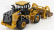 Dm-models Caterpillar Cat950m Ruspa Gommata - škrabací traktor kolesový nakladač s vidlicami na kmene 1:64 žltá čierna