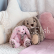 Doudou Histoire d´Ours Plyšová hračka ružový králik 25 cm
