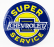 Edicola Príslušenstvo Kovová okrúhla tabuľka - Chevrolet Super Service 1:1 žlto-modrá