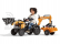 FALK – Šliapací traktor Case IH Backhoe s nakladačom, rýpadlom a vlečkou