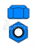 Hliníkové Nylon STOP matice M2 – modré – 10 ks